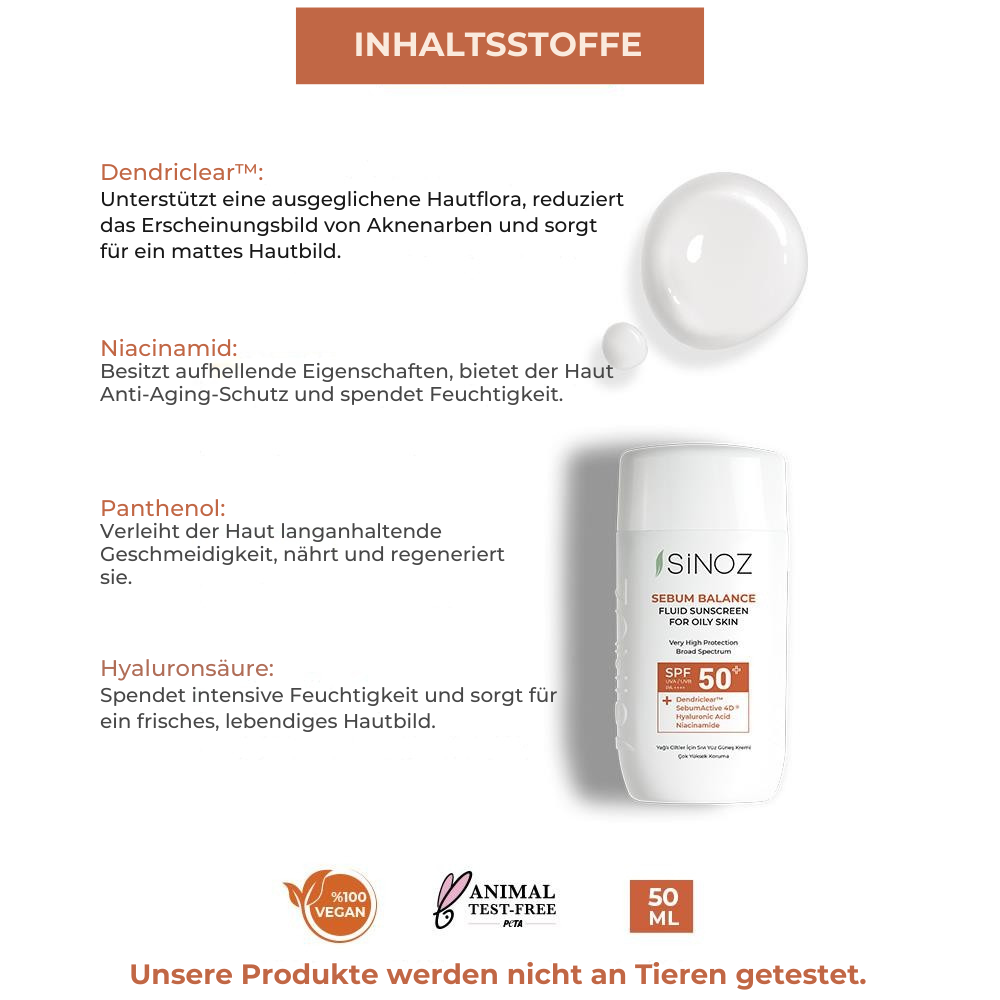 Sinoz SPF50+ Liquid Sunscreen for Oily Skin SPF 50 + / PA++++ 50ml