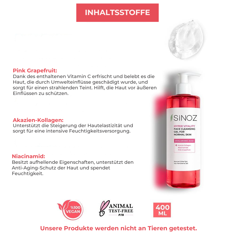 Sinoz Hyper Vitality Facial Cleansing Gel for Normal Skin 400ml