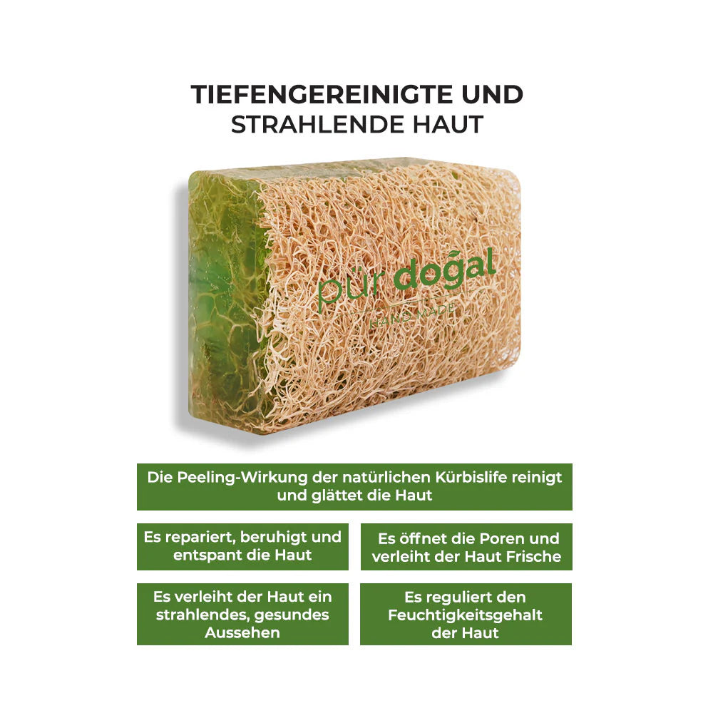 Pür Doğal 100% Natürliche Kürbisfaser Seife mit Aloe Vera 130gr – Sinoz