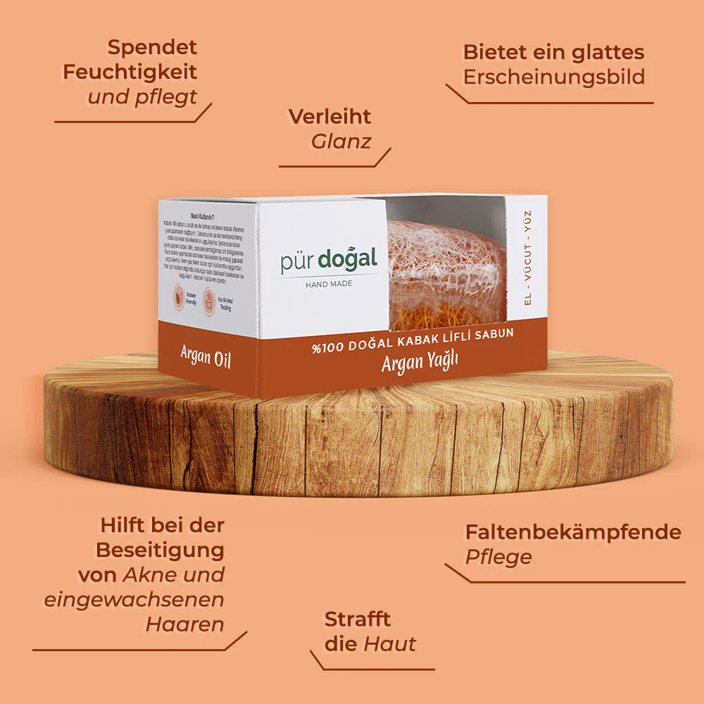 Pür Doğal 100% Natural Loofah Soap with Argan Oil 130gr