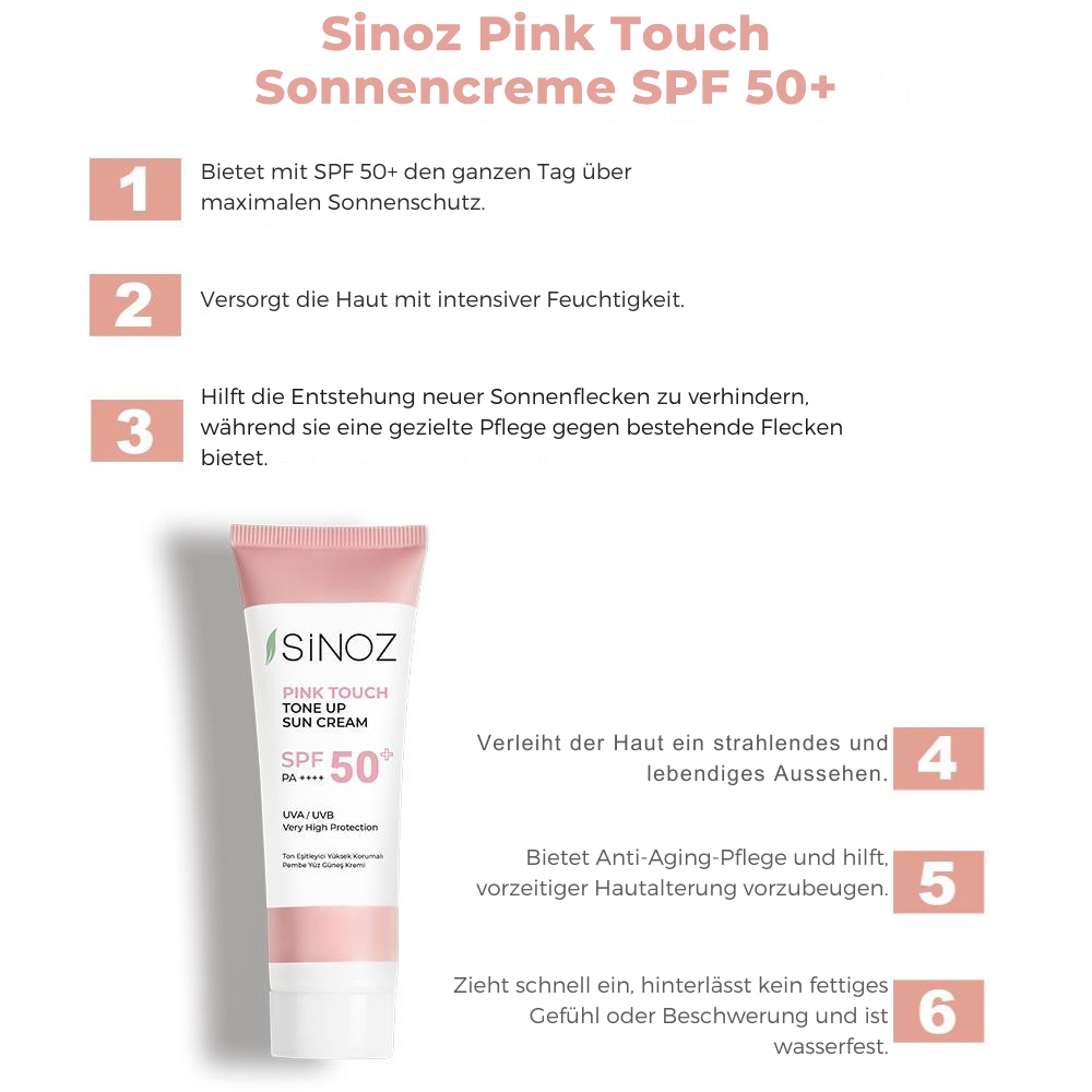 Sinoz Pink Touch Tone-Up Sunscreen SPF 50+ 50ml